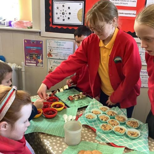 Creating Our Healthy Tuckshop as part of our theme of 'Food, Glorious Food!' Class Three, January 2023